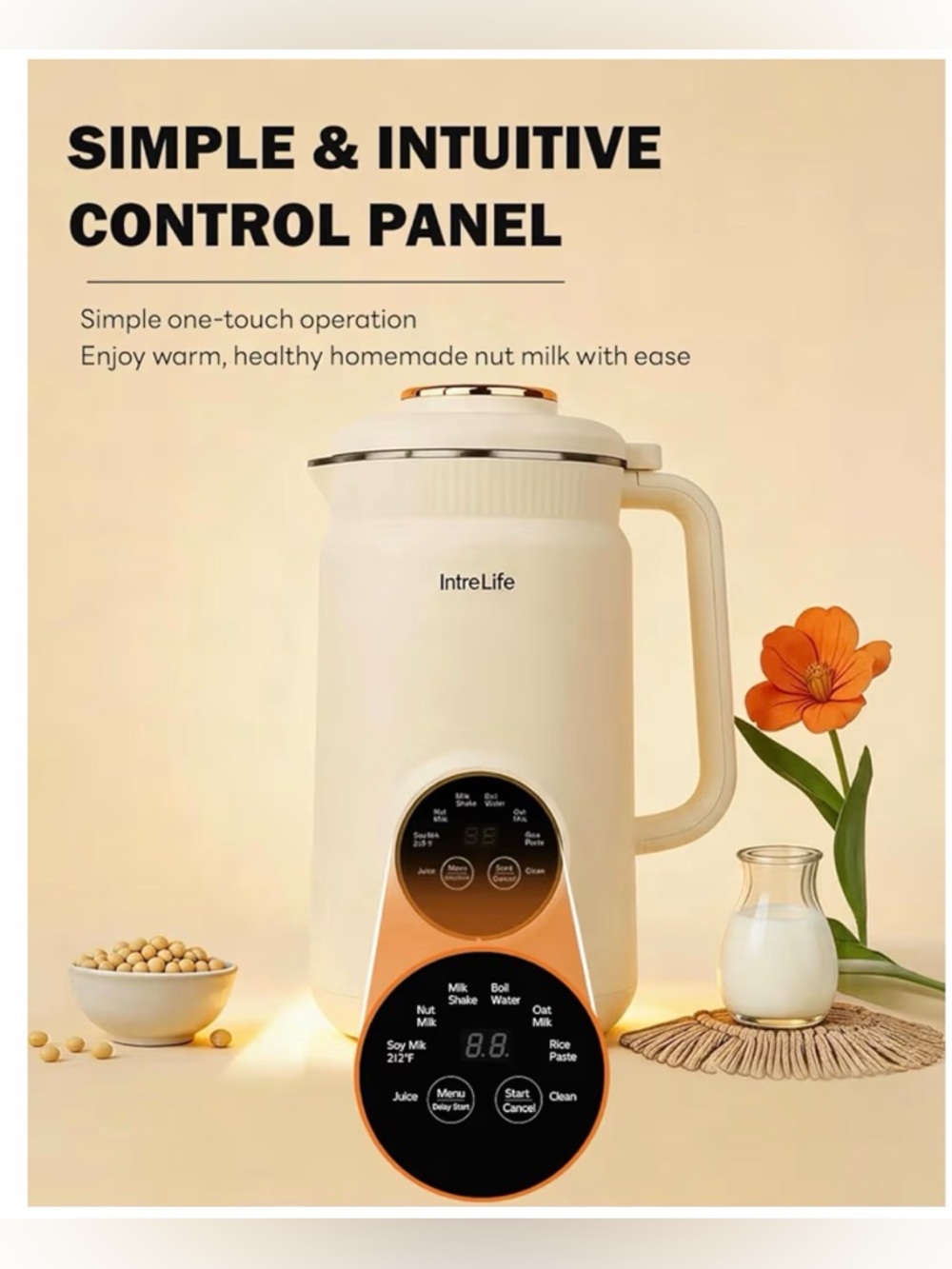 IntreLife Electric 34 oz Nut Milk Maker Machine, 8 in 1 - Picture 6 of 11
